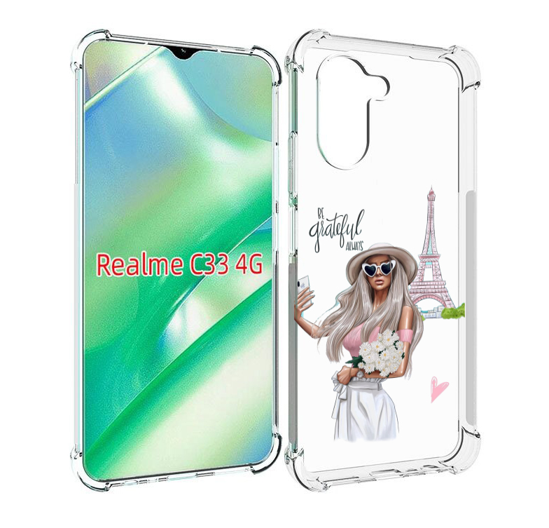 

Чехол MyPads Селфи-в-Париже женский для Realme C33 4G, Прозрачный, Tocco