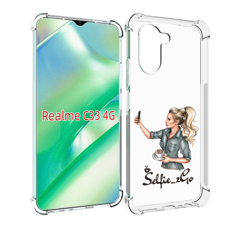 

Чехол MyPads Селфи-девушка женский для Realme C33 4G, Прозрачный, Tocco