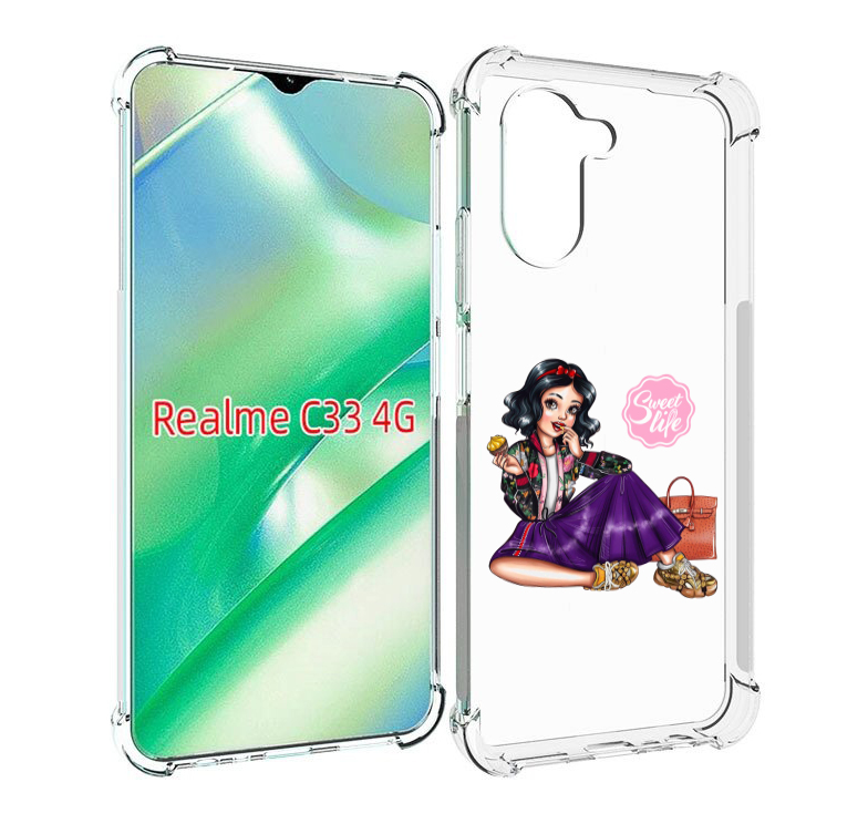 

Чехол MyPads Сладкая-жизнь женский для Realme C33 4G, Прозрачный, Tocco