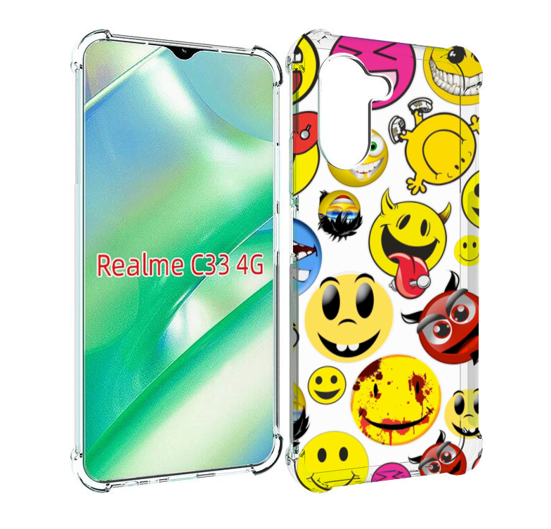 

Чехол MyPads Смайлики для Realme C33 4G, Прозрачный, Tocco