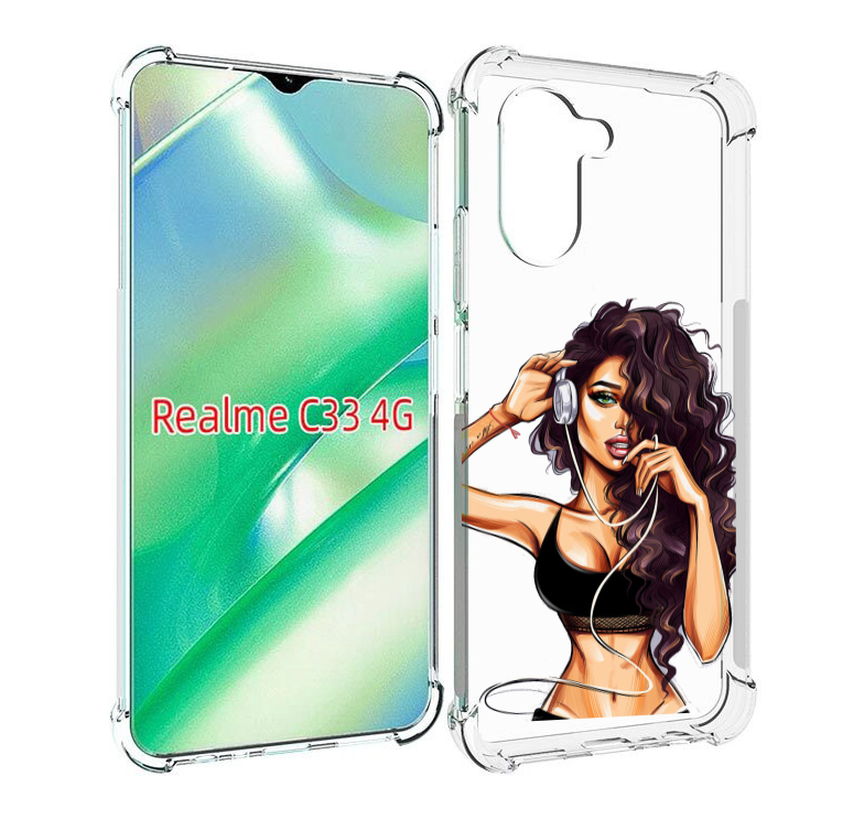 

Чехол MyPads Спортивная-девушка женский для Realme C33 4G, Прозрачный, Tocco