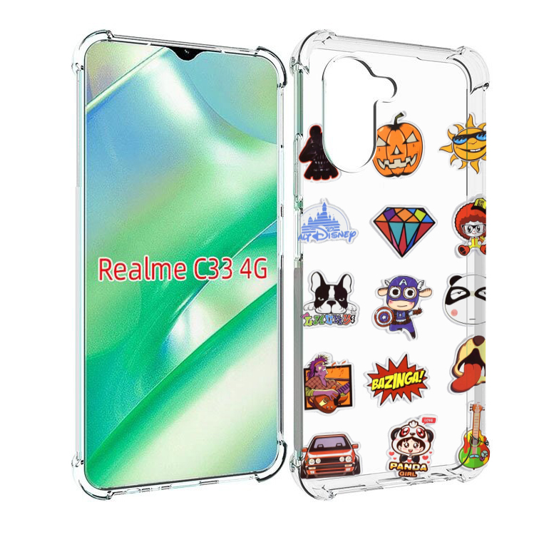 

Чехол MyPads Стикеры-2 для Realme C33 4G, Прозрачный, Tocco
