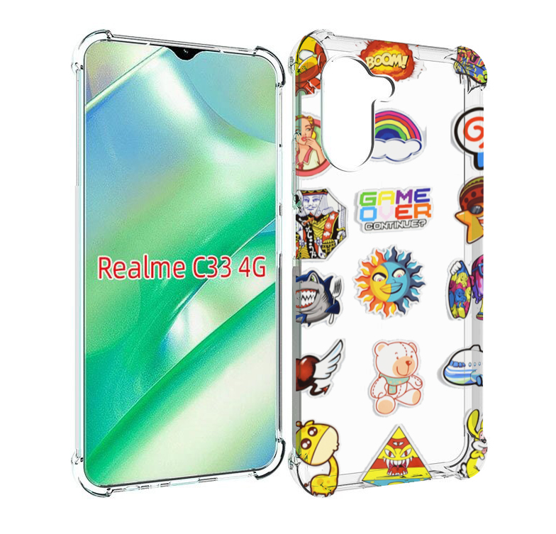 

Чехол MyPads Стикеры для Realme C33 4G, Прозрачный, Tocco