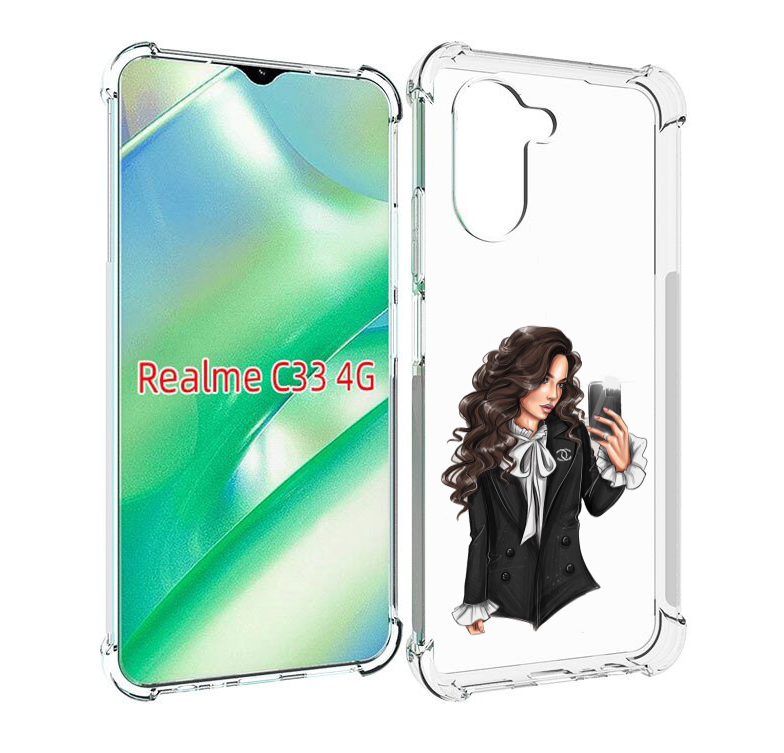 

Чехол MyPads Стильная-девушка для Realme C33 4G, Прозрачный, Tocco