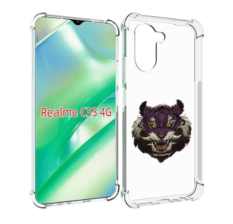 

Чехол MyPads Страшный-тигр для Realme C33 4G, Прозрачный, Tocco