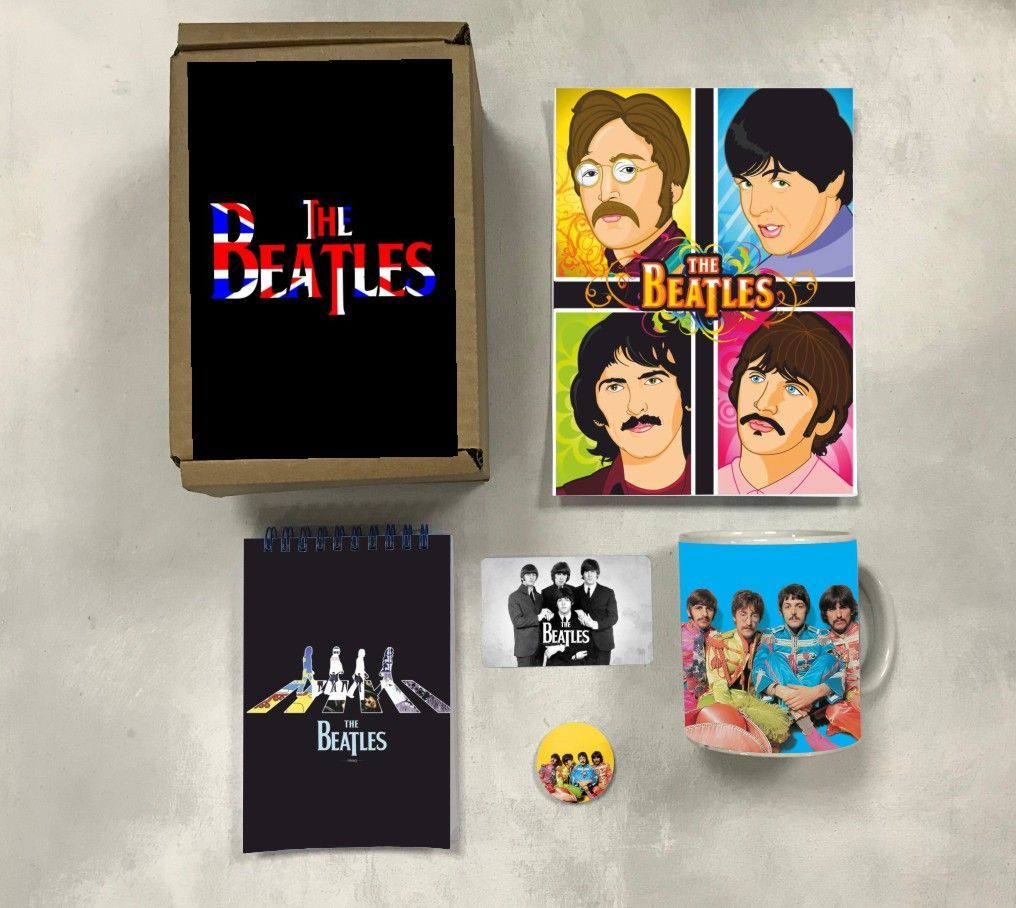 

Бокс с подарком The Beatles, Битлз № 1, 8-1, 5 предметов, Бежевый, The Beatles, Битлз № 1