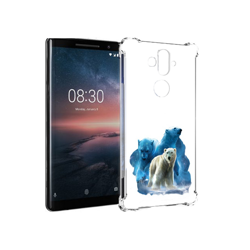 

Чехол MyPads Tocco для Nokia 8 Sirocco полярный медведь (PT101581.91.549), Прозрачный, Tocco