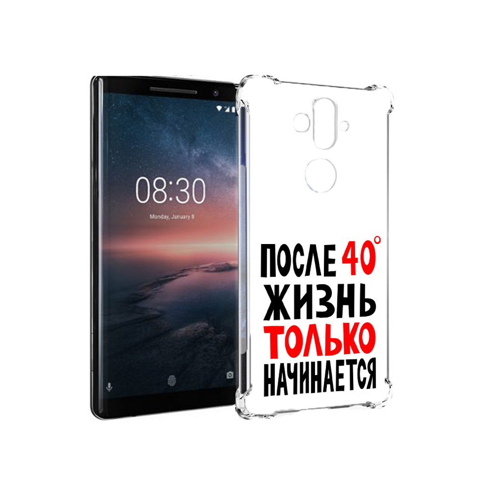 

Чехол MyPads Tocco для Nokia 8 Sirocco после 40 жизнь начинается (PT101581.91.553), Прозрачный, Tocco