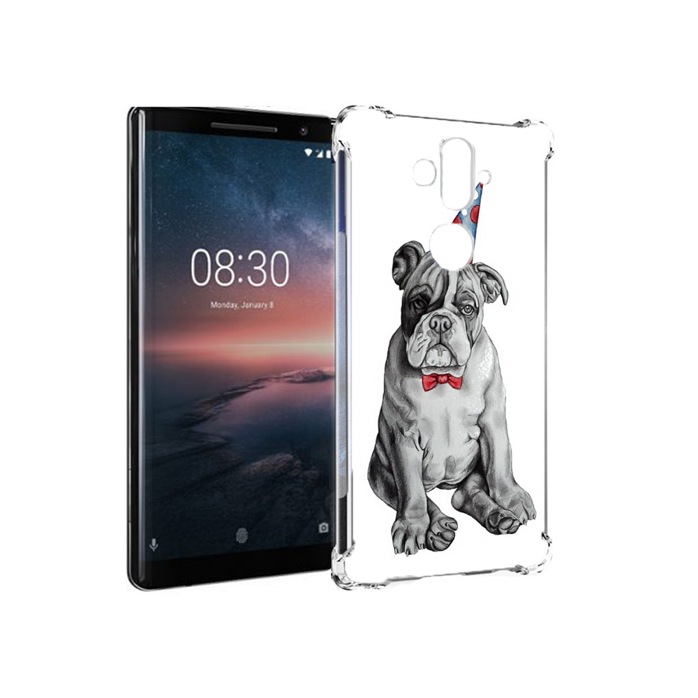 

Чехол MyPads Tocco для Nokia 8 Sirocco праздничный щенок (PT101581.91.554), Прозрачный, Tocco