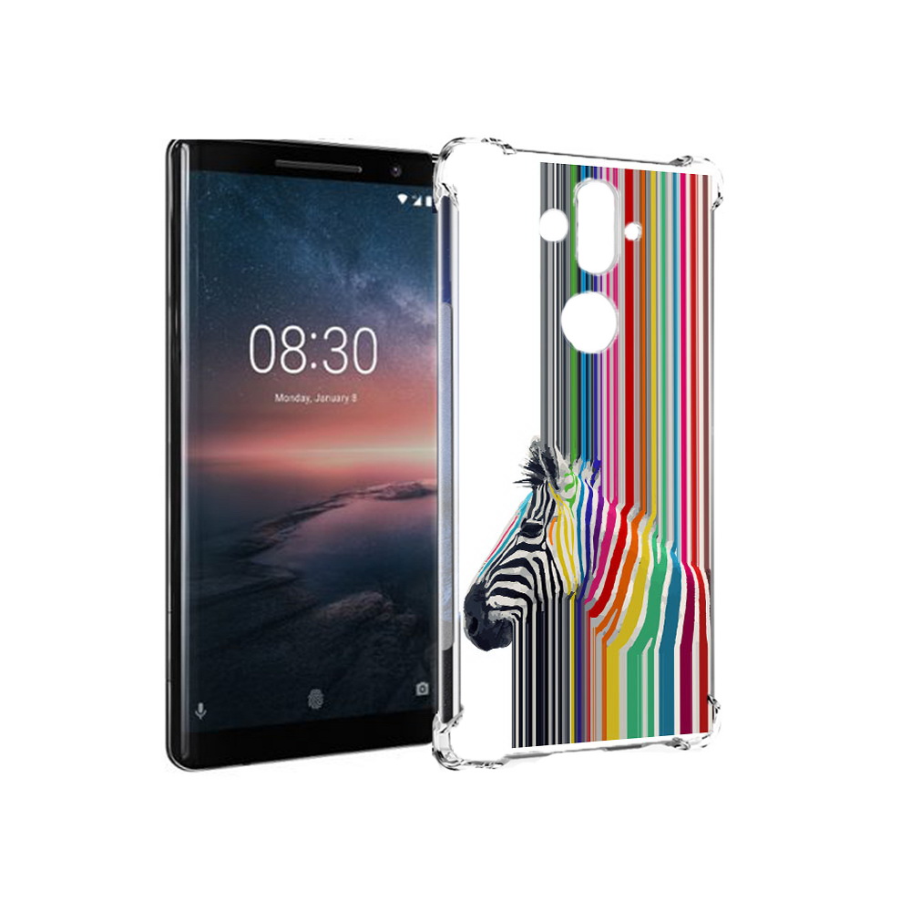 

Чехол MyPads Tocco для Nokia 8 Sirocco радужная зебра (PT101581.91.565), Прозрачный, Tocco
