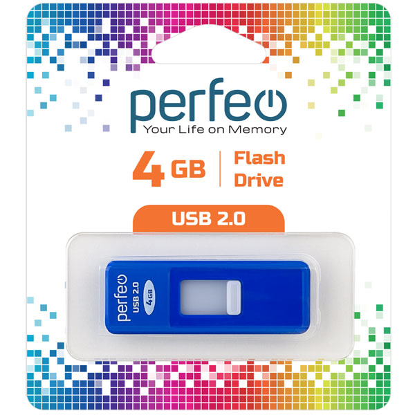 

Флешка Perfeo S03 4ГБ Blue (PF-S03N004), S03