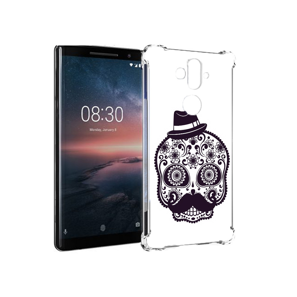 

Чехол MyPads Tocco для Nokia 8 Sirocco разрисованный скелет (PT101581.91.575), Прозрачный, Tocco