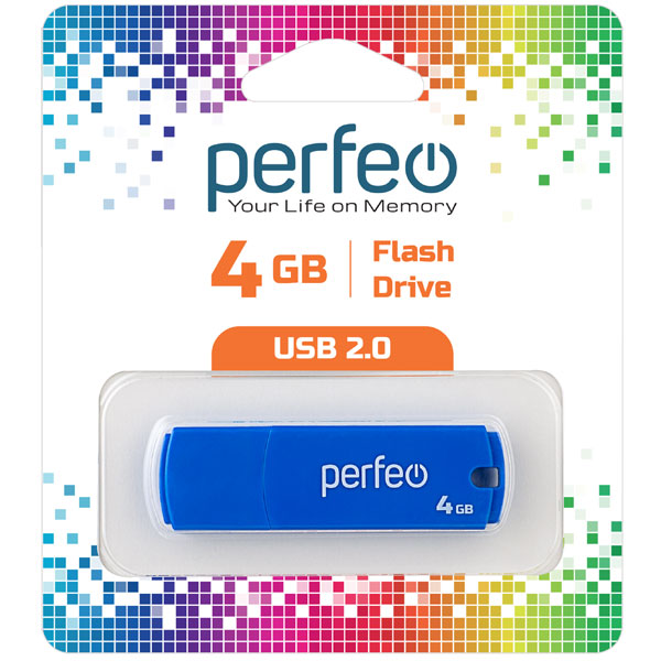 

Флешка Perfeo C05 4ГБ Blue (PF-C05N004), C05