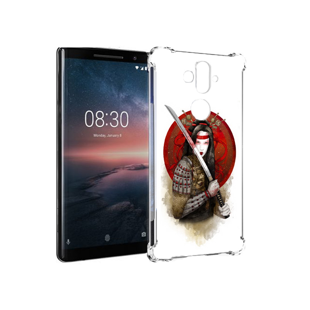 

Чехол MyPads Tocco для Nokia 8 Sirocco рисованная девушка с катаной (PT101581.91.580), Прозрачный, Tocco
