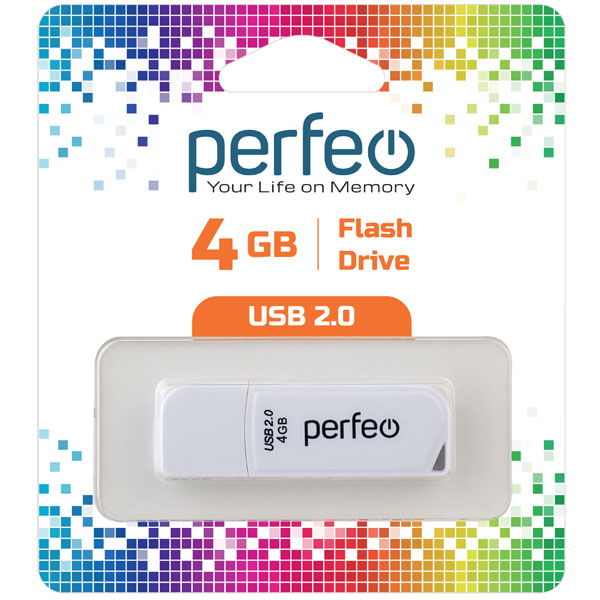 Флешка Perfeo C10 4ГБ White (PF-C10W004)