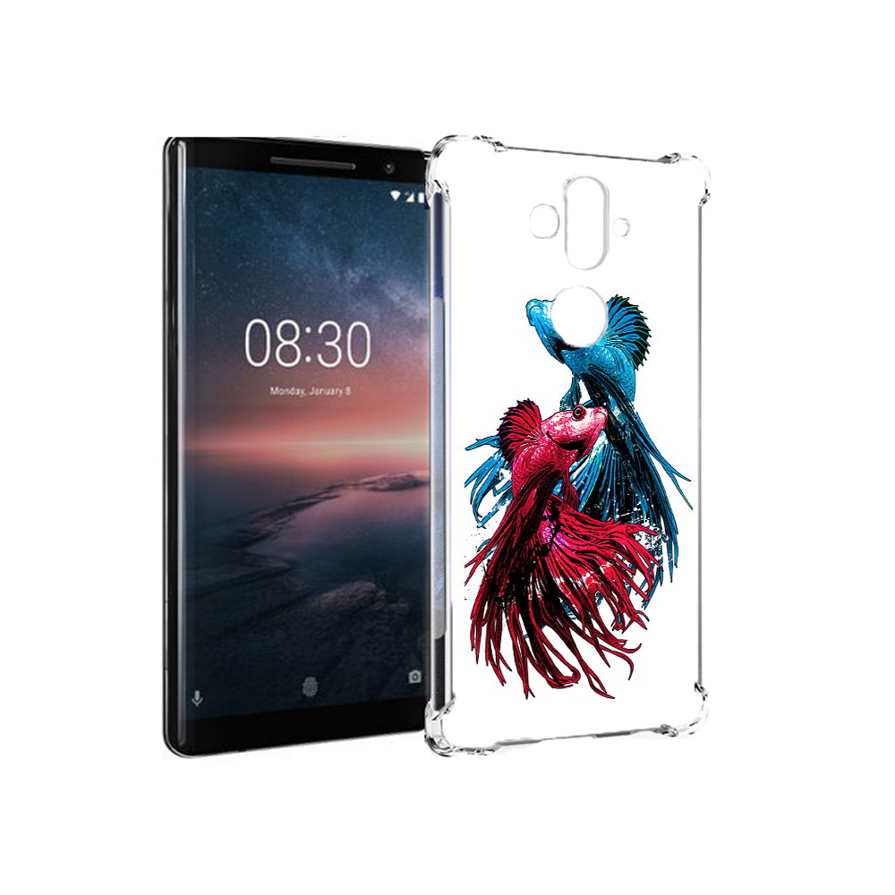 

Чехол MyPads Tocco для Nokia 8 Sirocco рыбы петушки (PT101581.91.592), Прозрачный, Tocco