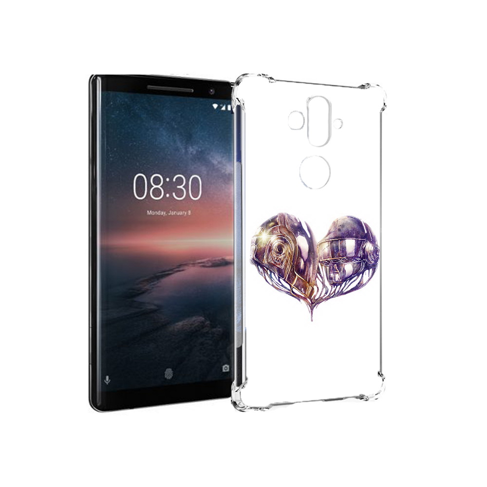 

Чехол MyPads Tocco для Nokia 8 Sirocco сердце абстракция (PT101581.91.596), Прозрачный, Tocco