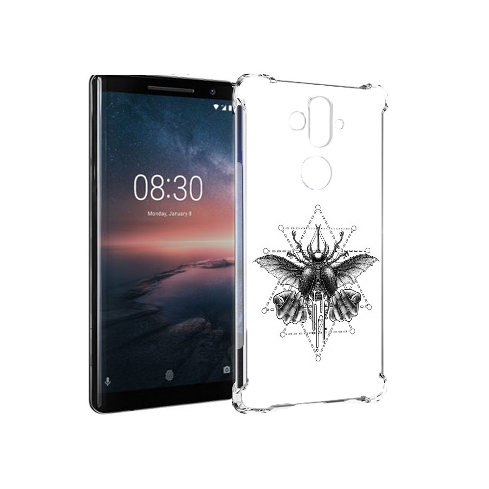 

Чехол MyPads Tocco для Nokia 8 Sirocco скарабей (PT101581.91.601), Прозрачный, Tocco