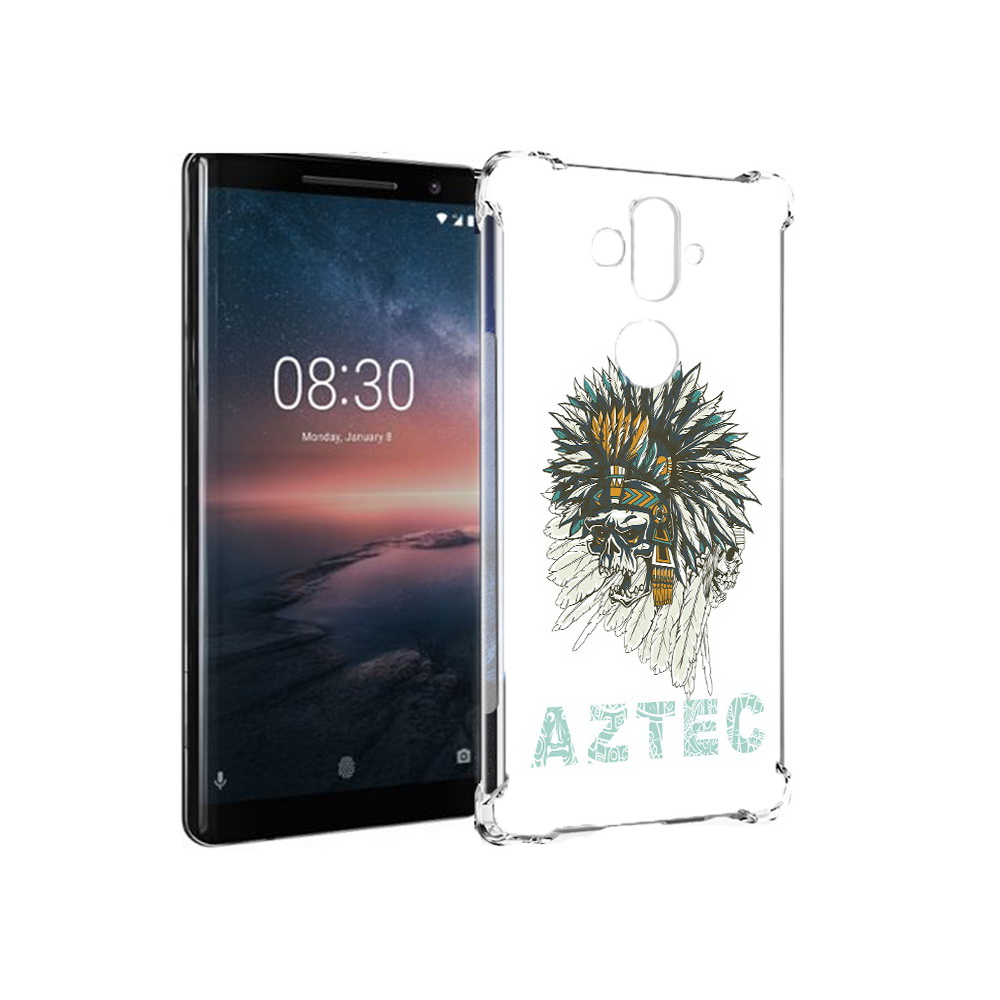

Чехол MyPads Tocco для Nokia 8 Sirocco скелет индеец (PT101581.91.602), Прозрачный, Tocco