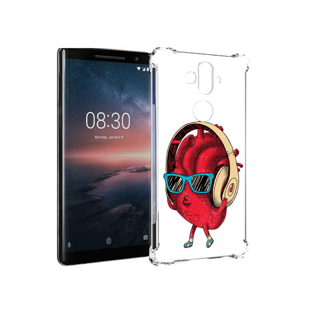 

Чехол MyPads Tocco для Nokia 8 Sirocco слушай сердце (PT101581.91.609), Прозрачный, Tocco