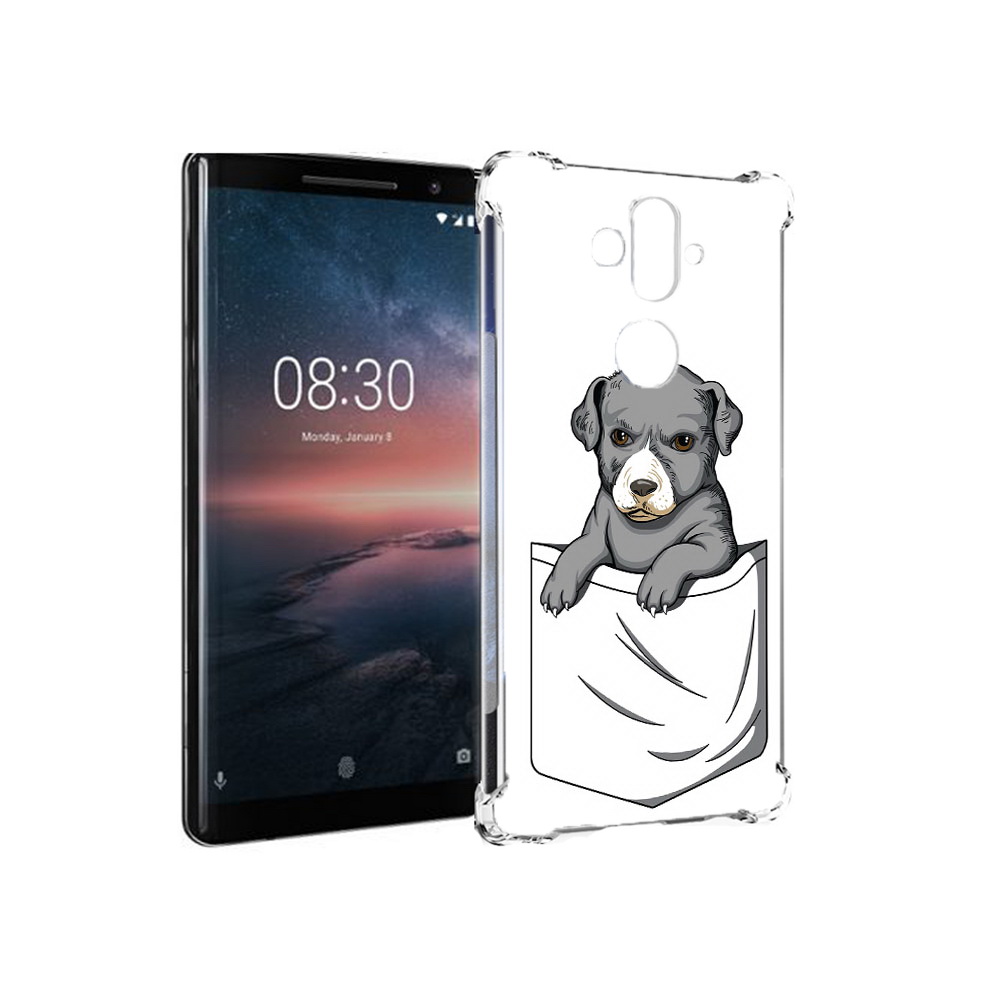

Чехол MyPads Tocco для Nokia 8 Sirocco собачка в кармане (PT101581.91.611), Прозрачный, Tocco