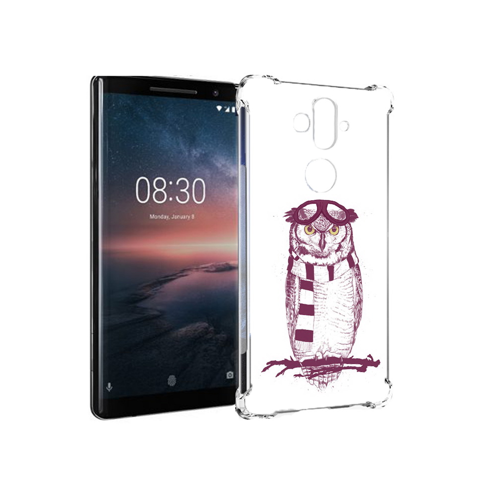 

Чехол MyPads Tocco для Nokia 8 Sirocco сова-летчик (PT101581.91.612), Прозрачный, Tocco