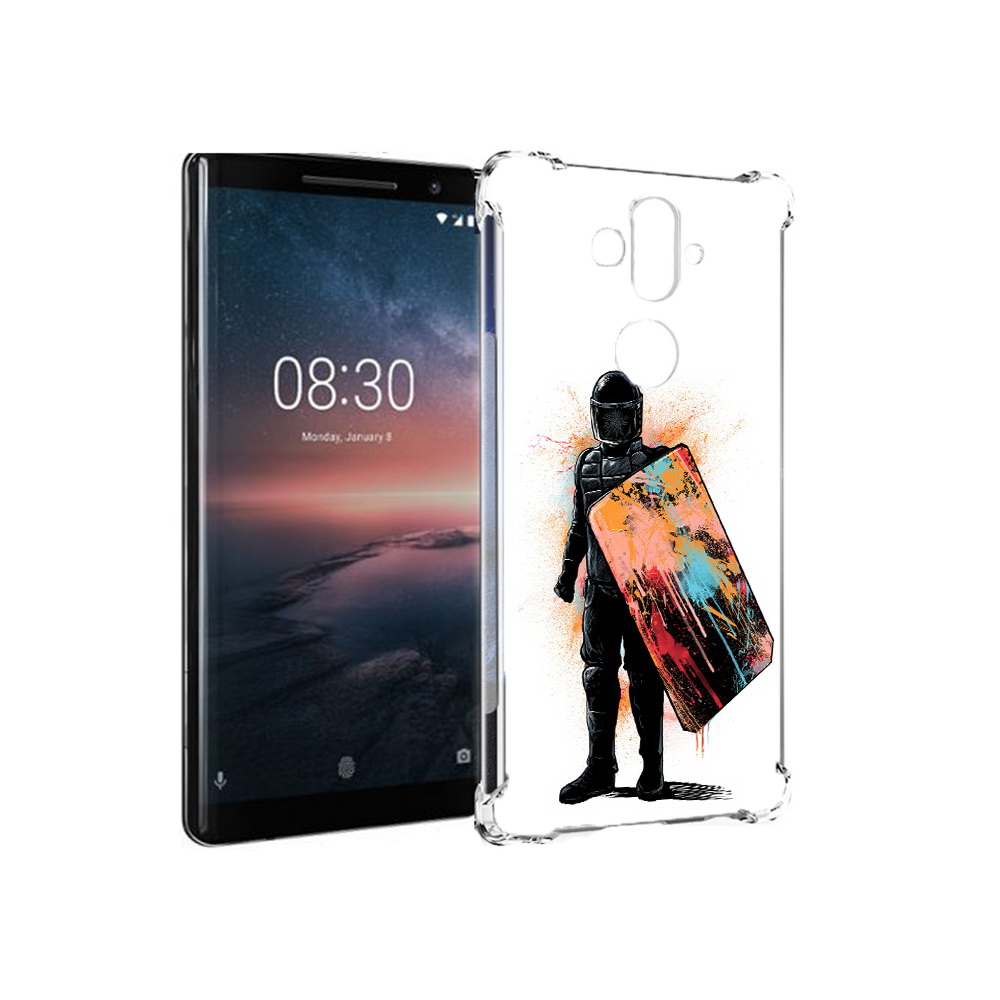 

Чехол MyPads Tocco для Nokia 8 Sirocco солдат с красочным щитом (PT101581.91.614), Прозрачный, Tocco