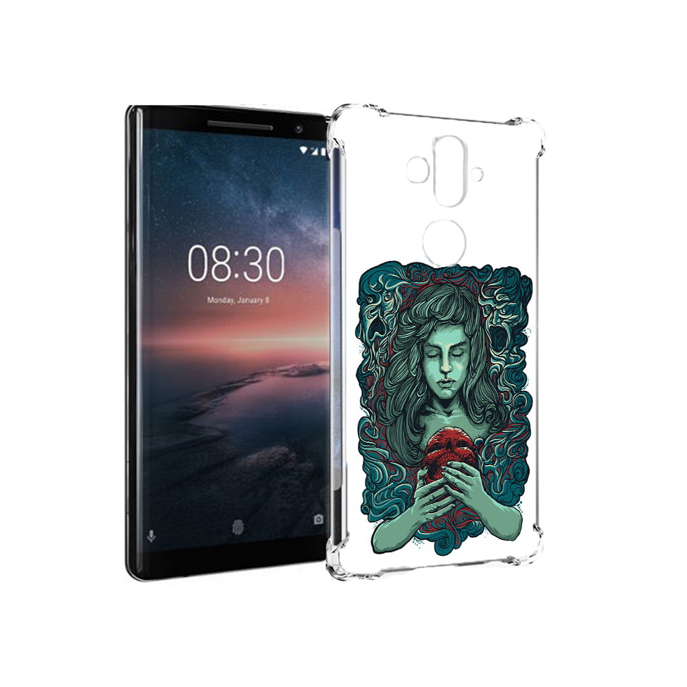 

Чехол MyPads Tocco для Nokia 8 Sirocco спящая девушка (PT101581.91.619), Прозрачный, Tocco