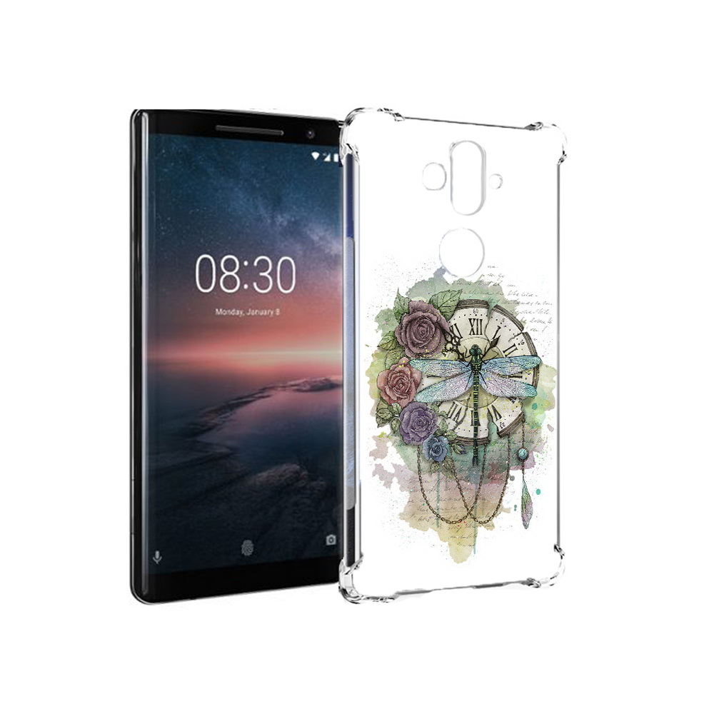 Чехол MyPads Tocco для Nokia 8 Sirocco старинные часы в цветах (PT101581.91.621)