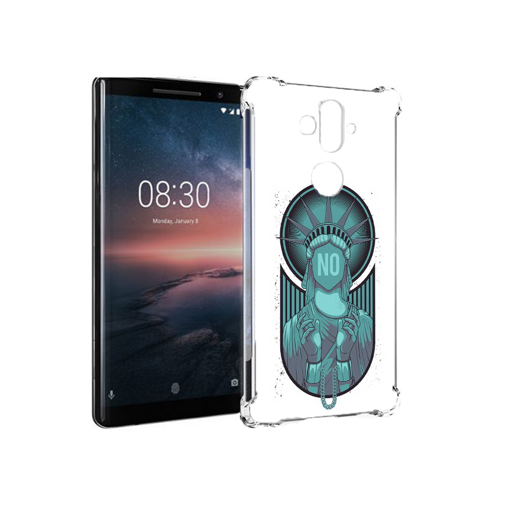 

Чехол MyPads Tocco для Nokia 8 Sirocco статуя свободы зеленый (PT101581.91.623), Прозрачный, Tocco