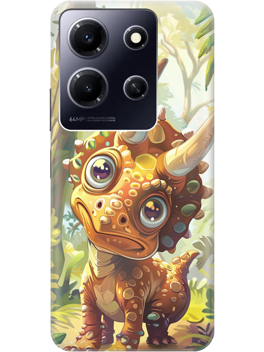 

Силиконовый чехол на Infinix Note 30i с рисунком "Малыш-динозавр", Желтый;зеленый, 20000069