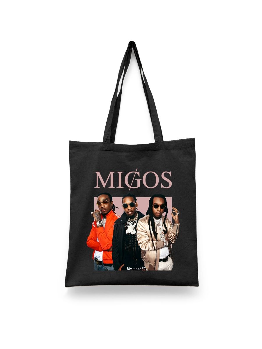 

Шоппер унисекс Каждому Своё Migos/Мигос/Takeoff/Quavo/Offset MGMG1, черный, Migos/Мигос/Takeoff/Quavo/Offset MGMG1