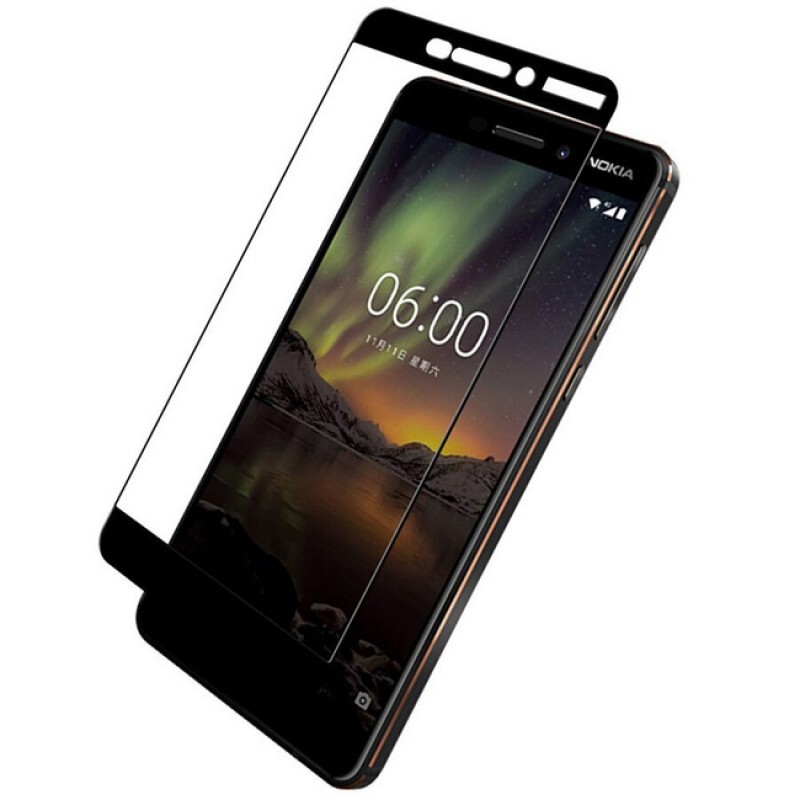 

Защитное стекло для Nokia 6.1 (Черное), Nokia 6.1
