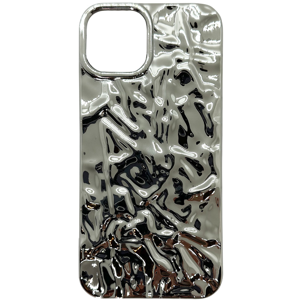 

Силиконовый чехол с текстурой фольги для iPhone 12 Pro/12, iGrape (Серебряный глянцевый), Серый, Чехол