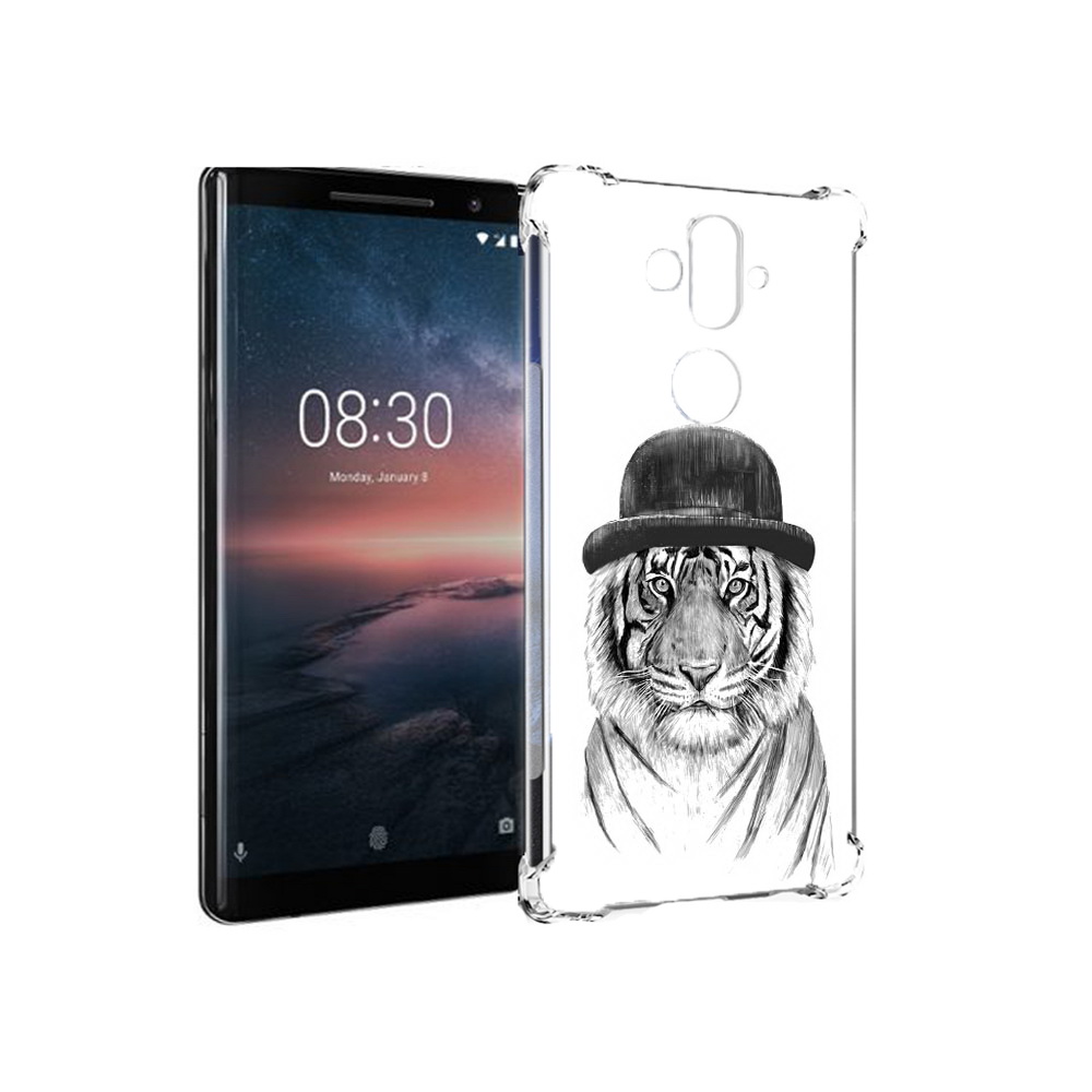 

Чехол MyPads Tocco для Nokia 8 Sirocco тигр британец (PT101581.91.641), Прозрачный, Tocco