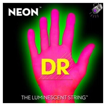 Струны для электрогитар люминесцентные DR NPE-10-46 EXTRA-Life PINK NEON