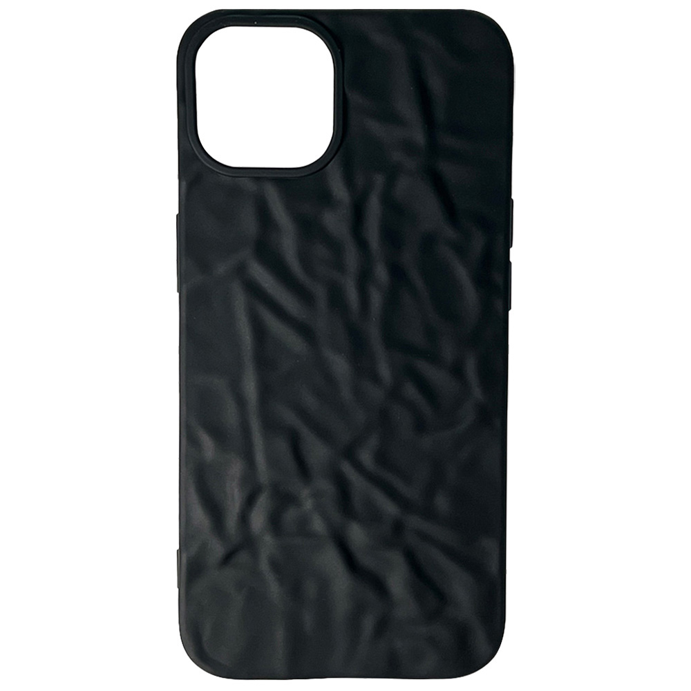 

Силиконовый чехол с текстурой фольги для iPhone 13, iGrape (Черный матовый), Чехол