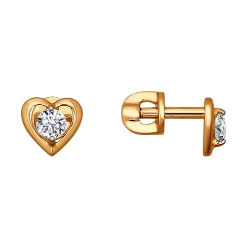 

Серьги-пусеты из желтого золота со swarovski Яхонт Ювелирный 113739, 113739