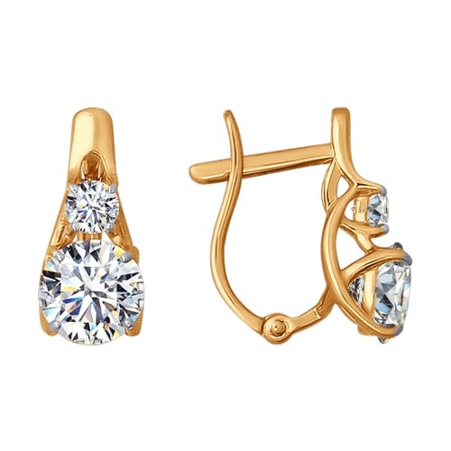 

Серьги из желтого золота со swarovski Яхонт Ювелирный 113741, 113741