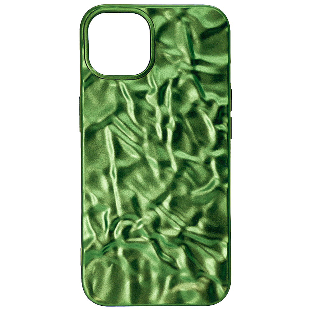 фото Силиконовый чехол igrape с текстурой фольги для iphone 13, зеленый матовый