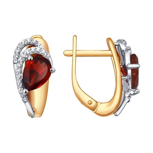 

Серьги из желтого золота с гранатом Яхонт Ювелирный 114519, 114519