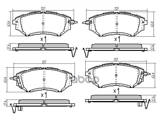 

Тормозные колодки BARNETT передние дисковые SB002