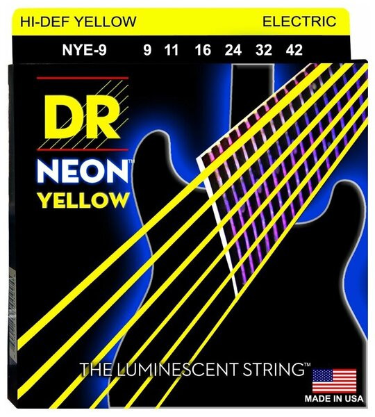 Струны для электрогитар люминесцентные DR NYE-9-42 NEON YELLOW 1686₽