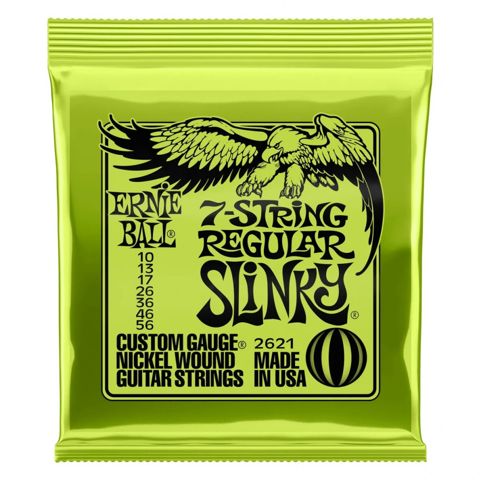

Струны для 7-струнной электрогитары ERNIE BALL 2621, 10-56, 2621