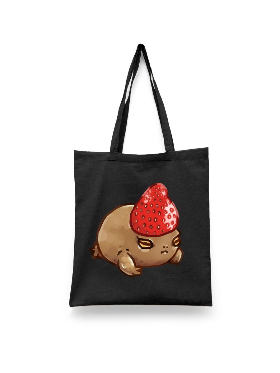 

Шоппер унисекс Каждому Своё Лягушка/Жаба/Frog JJLG15, черный, Лягушка/Жаба/Frog JJLG15