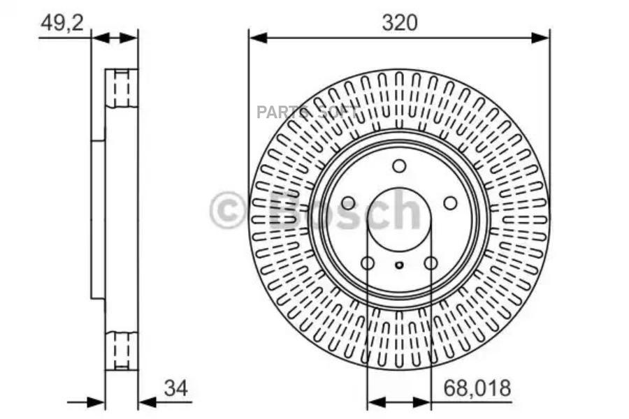 

Тормозной диск BOSCH 0986479T32