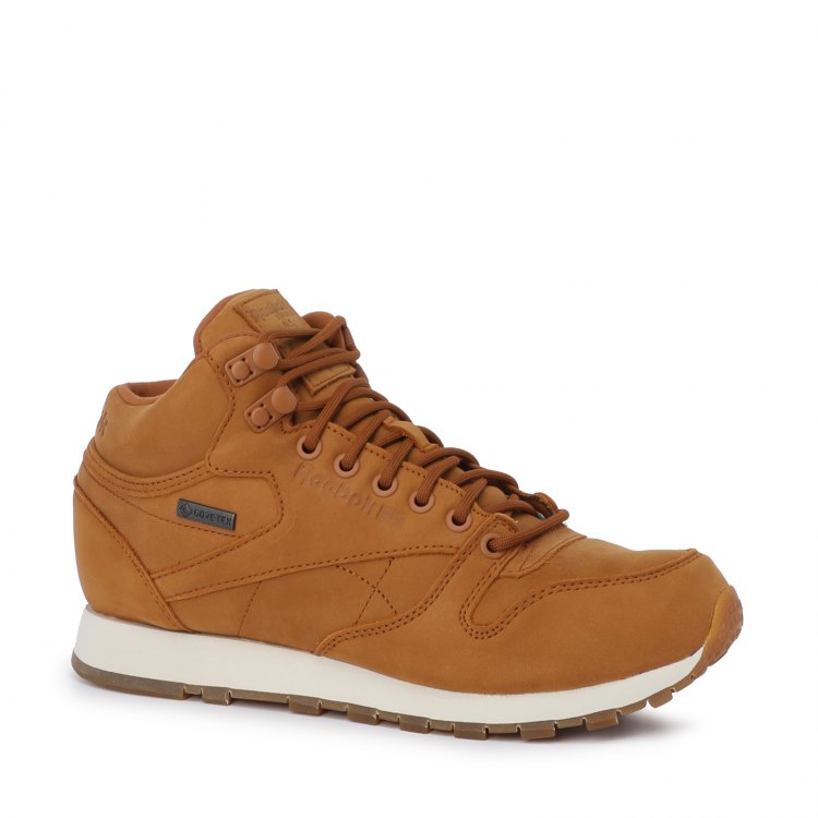 фото Кроссовки женские reebok cl lthr mid gtx-thi коричневые 36 eu