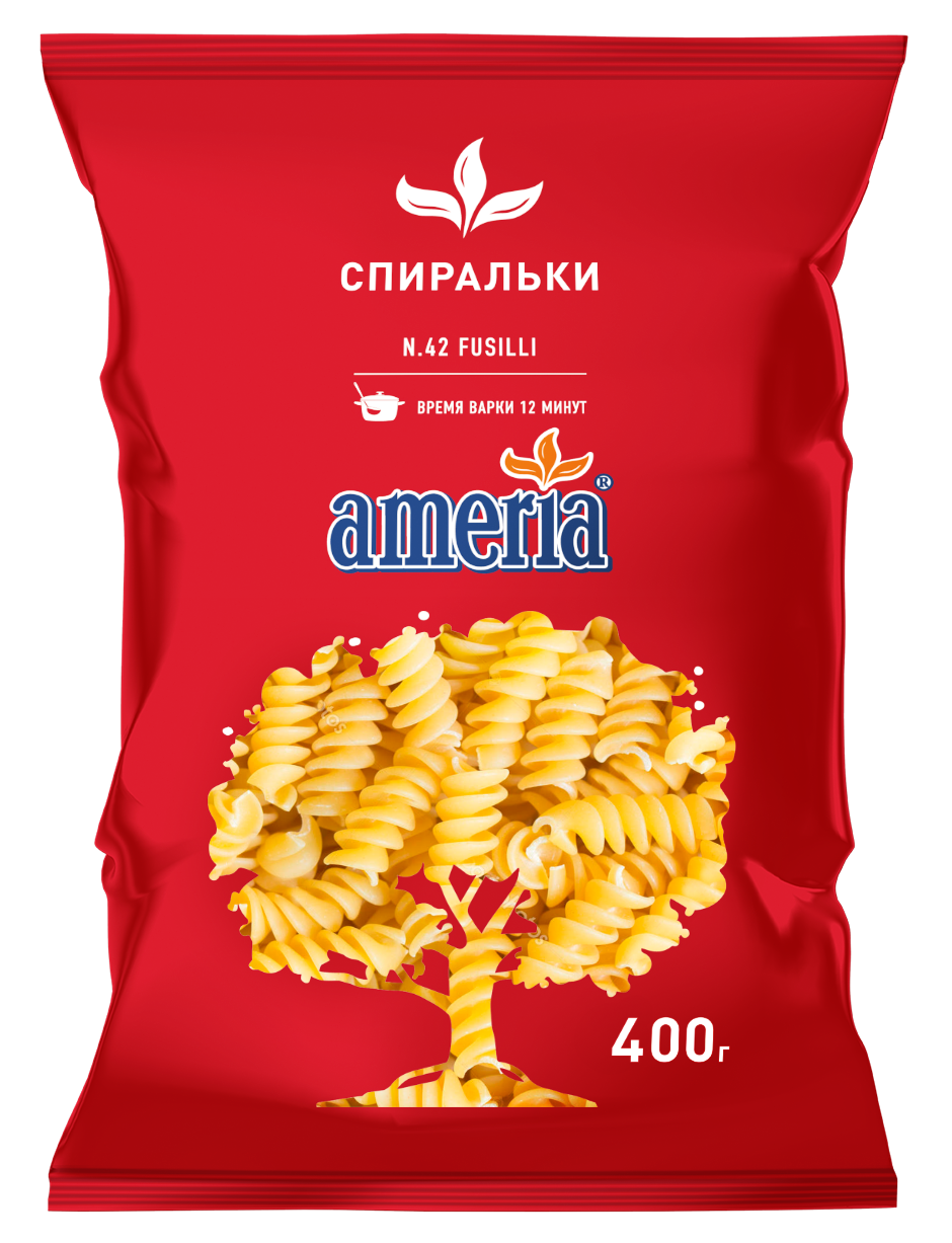 фото Макаронные изделия ameria fuzilli спиральки 400 г