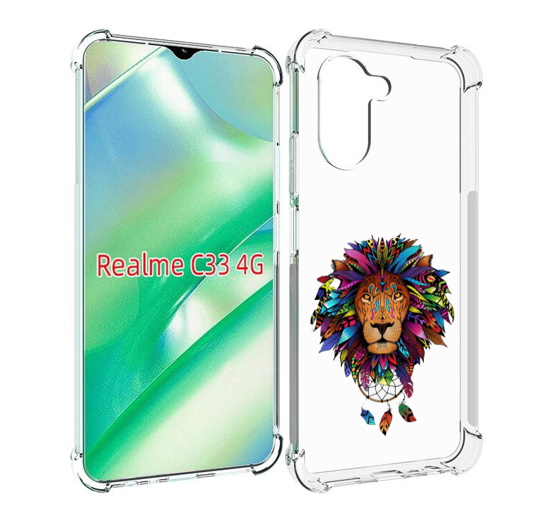 

Чехол MyPads Тотемный Лев для Realme C33 4G, Прозрачный, Tocco