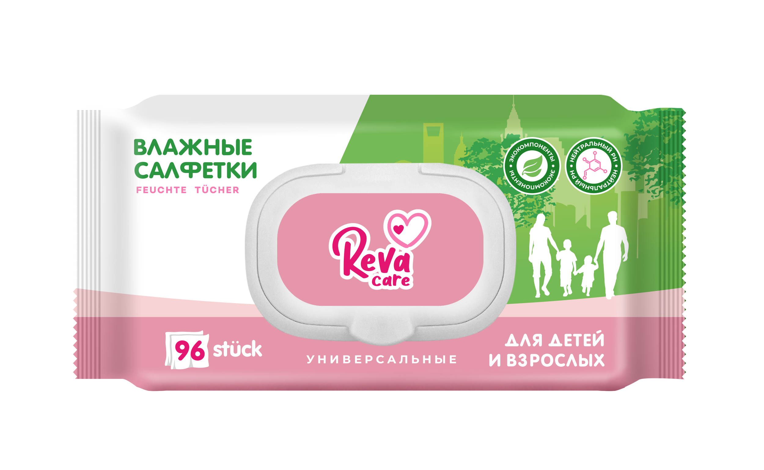 Влажные салфетки Reva Care универсальные для детей и взрослых набор 8 уп. 768 шт.